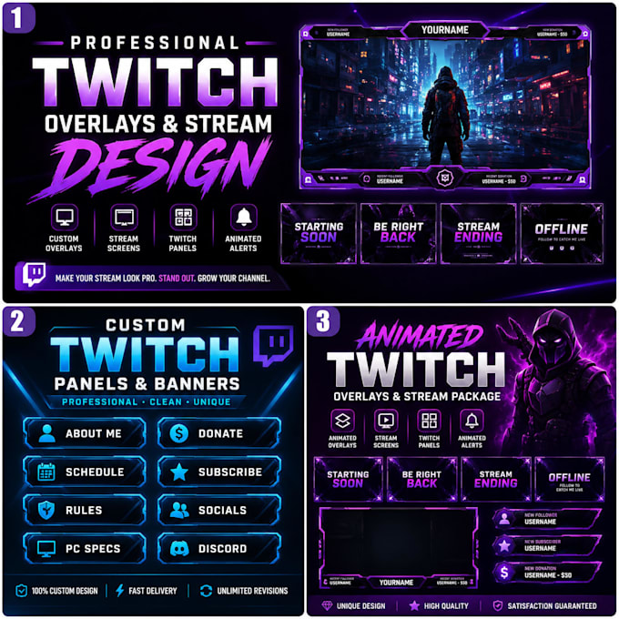 create twitch overlays, stream overlay, twitch, twitch panel, animated overlay