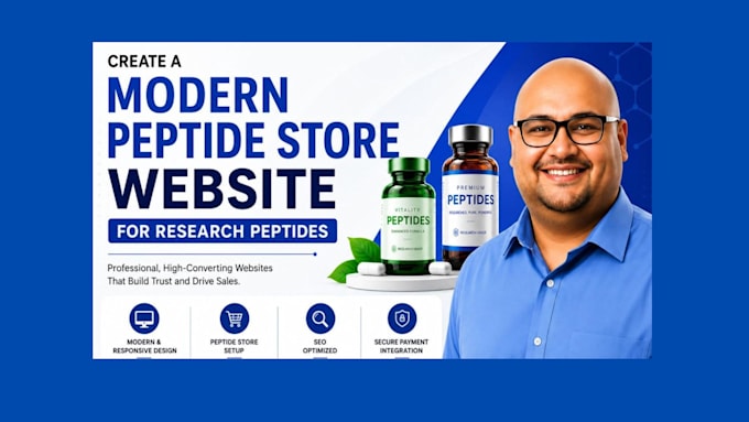 create a modern peptide store website for research peptides