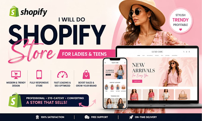 do ladies and teens shopify clothing store design