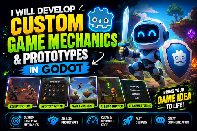 develop custom game mechanics and prototypes in godot
