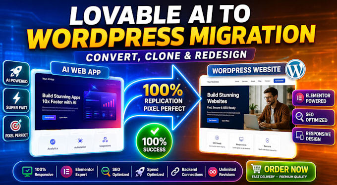 clone, redesign, or migrate lovable ai to wordpress website