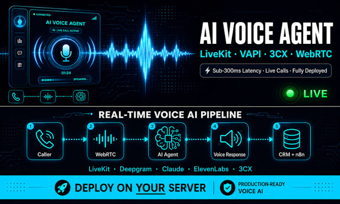 livekit voice agent setup webrtc real time pipeline3cx ai voice agent automation