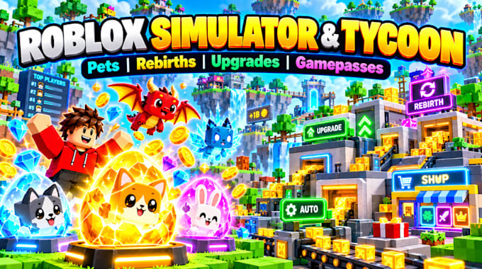 create a roblox simulator or tycoon game