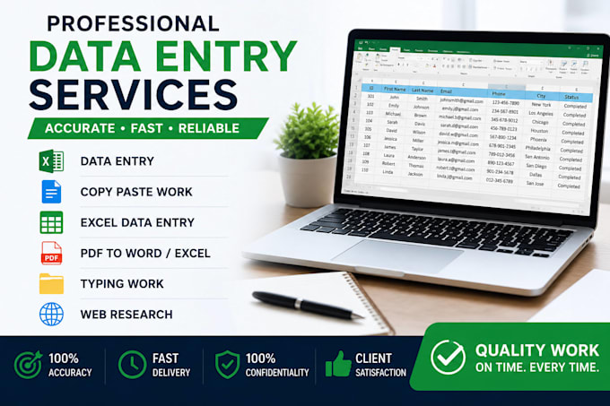 do data entry, copy paste, typing and excel work