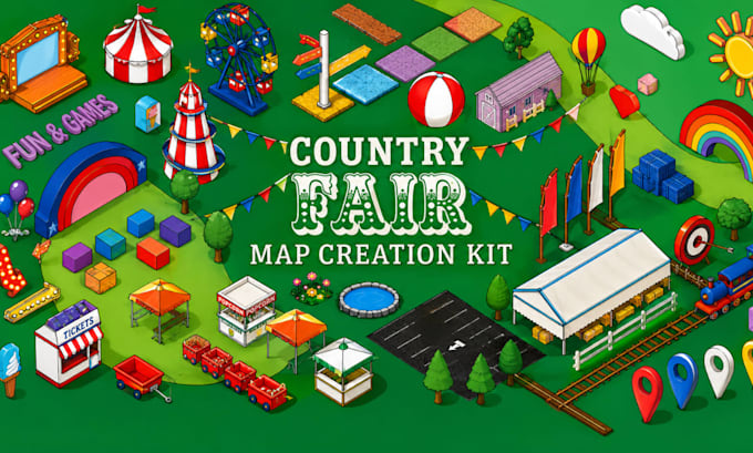 design custom vector event map, festival map and map illustration