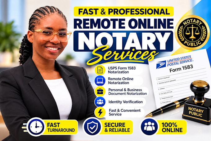 provide fast remote online notary, notary public, notarize usps form 1583 fast