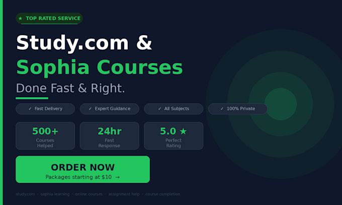 help you complete your study com and sophia courses fast