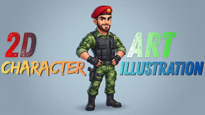 create 2d character art, creative concept art, and detailed illustrations