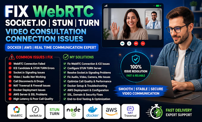 fix webrtc socket io livekit video consultation docker aws bigbluebutton setup