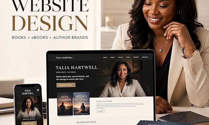 design an author website, book website, or ebook website