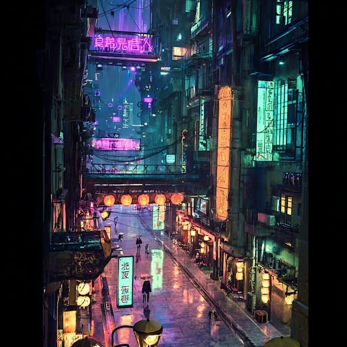 2d cyberpunk futuristic city