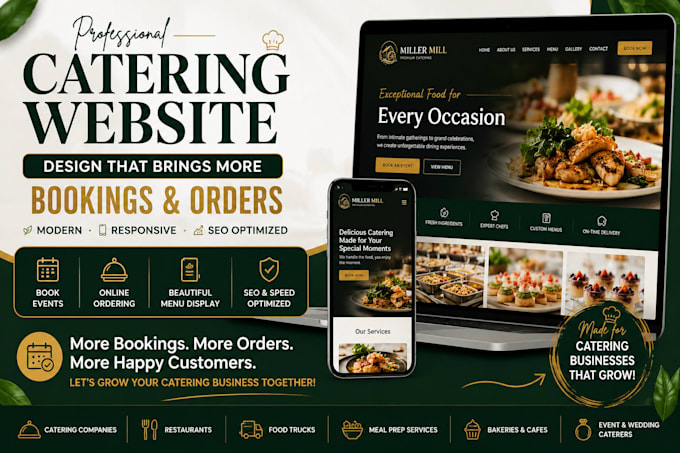 design toast website for food catering bakery cafe website