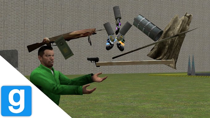 create custom gmod player model and weapon for garrys mod with addons and props