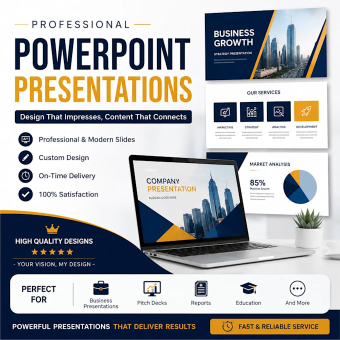 create professional powerpoint presentation and canva slides