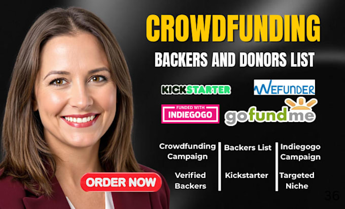 Provide targeted verified crowdfunding campaign backers and donor list ...