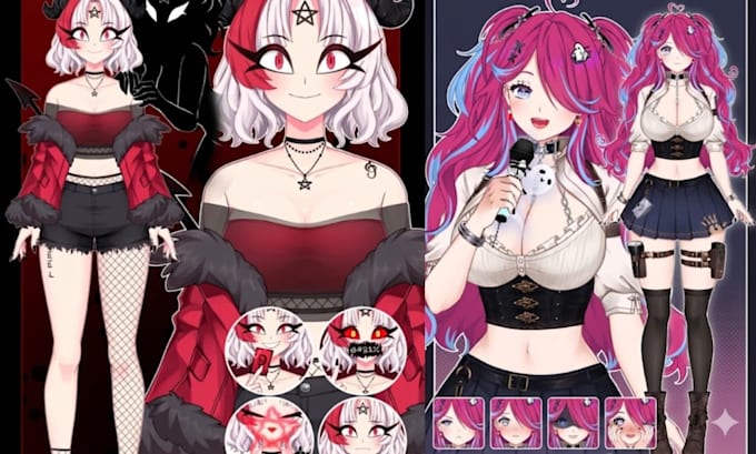 custom live2d vtuber model live2d vtuber commission anime live2d vtuber rigging