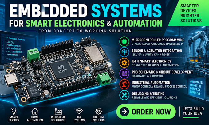 develop embedded systems for smart electronics and automation