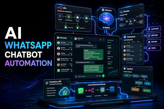 build n8n whatsapp chatbot evolution api flowise chatwoot typebot openai fix