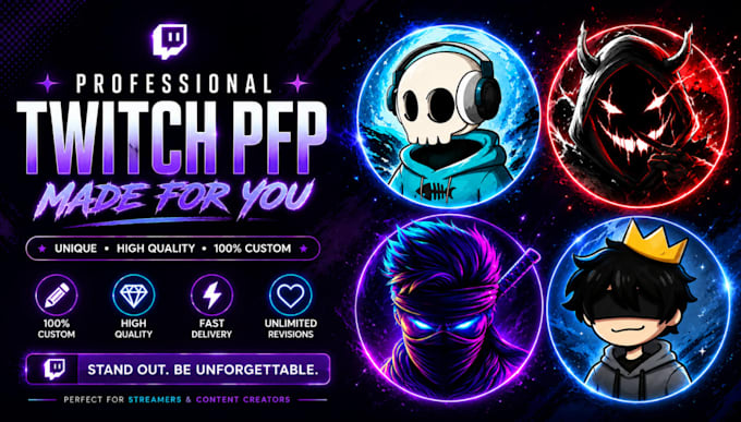 create custom anime pfp, chibi banner and twitch stream graphics