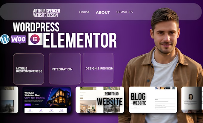 design redesign elementor pro wordpress website, help create website development