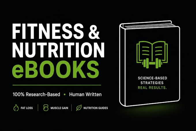 write fitness and nutrition ebooks with science based research and human writing