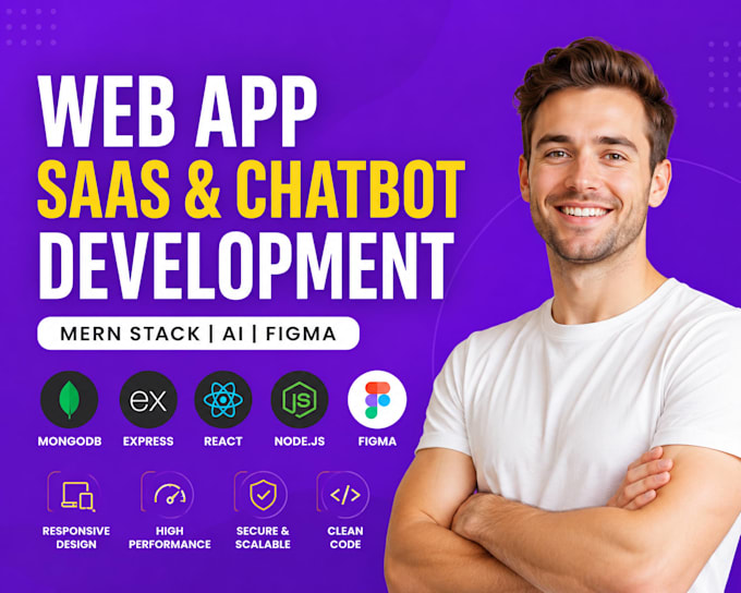 develop mern stack webapp website, ai saas chatbot frontend and backend