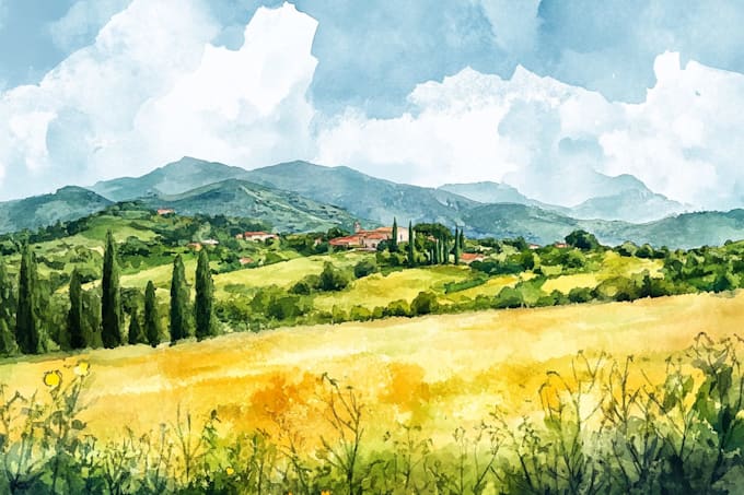 do landscape watercolor paintings