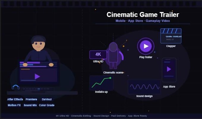 create a cinematic mobile game trailer and app store video