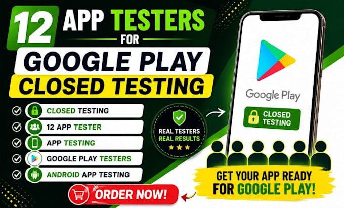 provide 12 app testers for google play closed testing