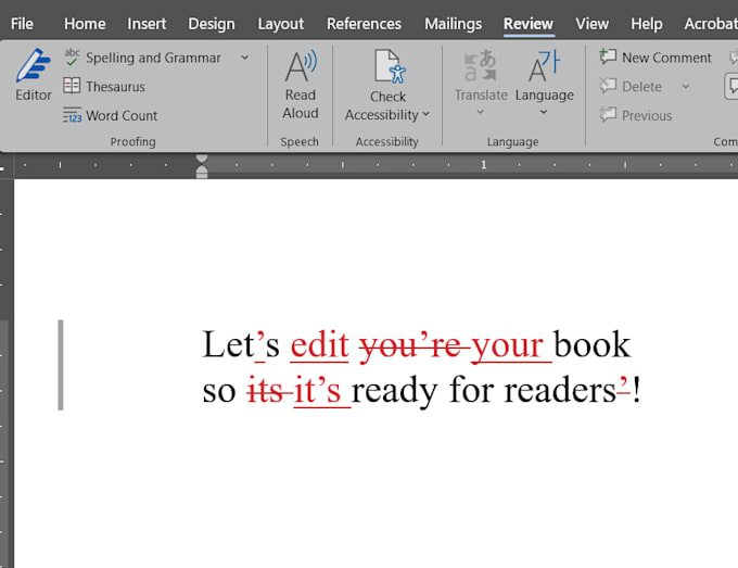 copy edit and proofread your book