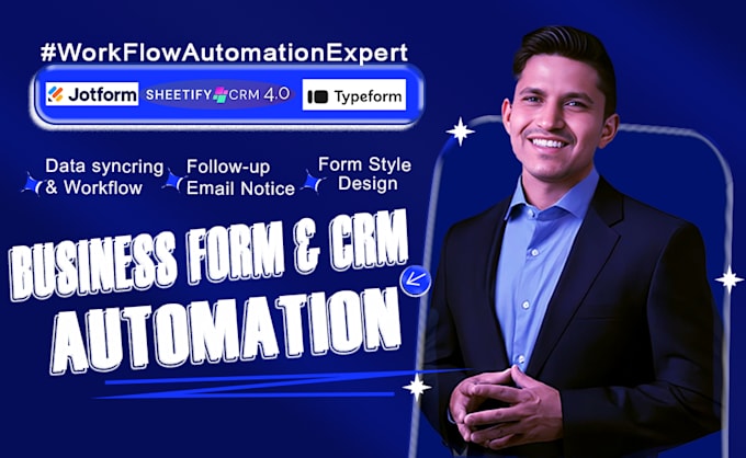 setup sheetify CRM jotform ai jotform, typeform, google form, make com expert