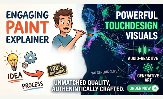 do custom paint explainer videos, touch design visuals, interactive animation