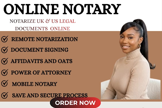 provide remote online notary and notarization services for legal document