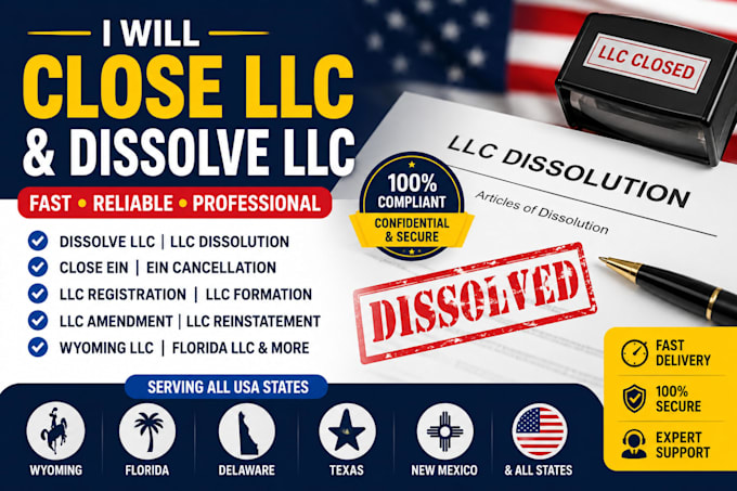 close llc llc dissolution, dissolve llc, llc registration, florida wyoming llc