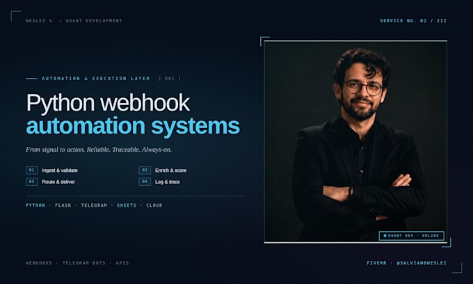 build your python webhook automation and trading workflow system