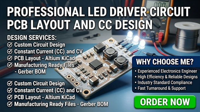 create professional led driver circuit, pcb layout and constant current design