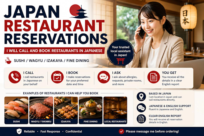 make restaurant reservations in japan for you