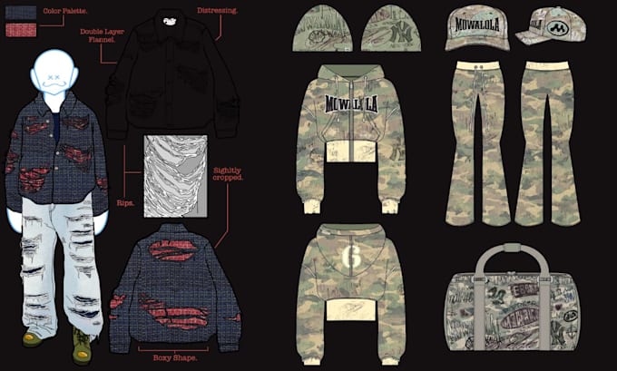 create clothing tech pack fashion tech pack streetwear techpack tracksuit design