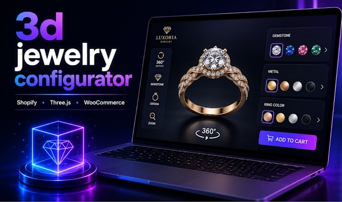 build a 3d ring configurator and 3d jewelry customizer for shopify website webgl
