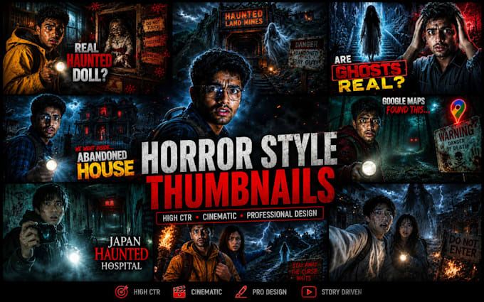design cinematic horror thumbnails