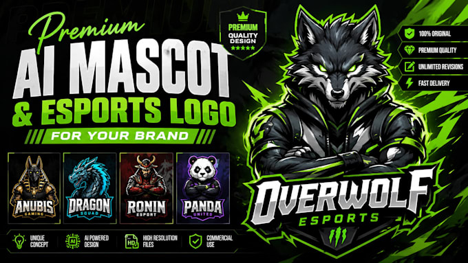 design a unique mascot, business, and youtube logo for your brand