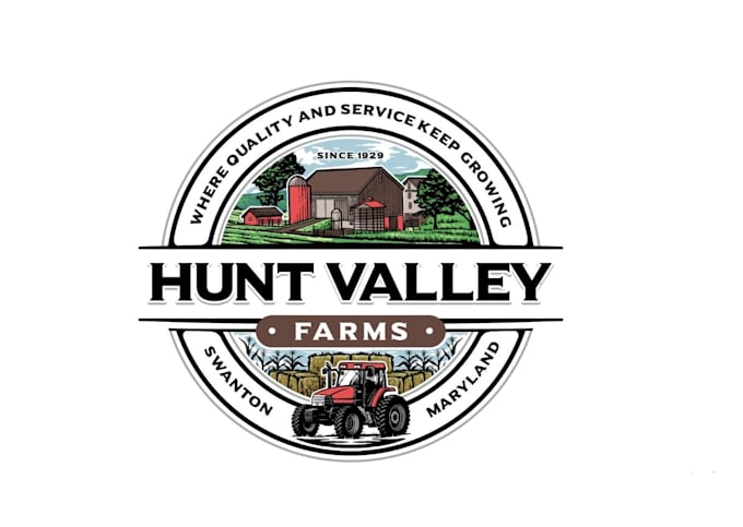design retro farms and tractor logo