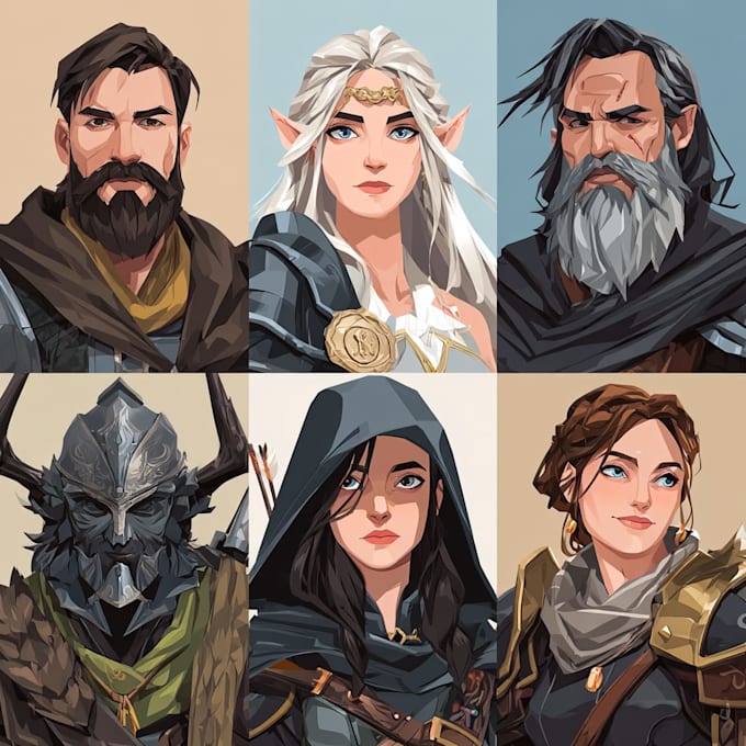 design a dnd party art and group art