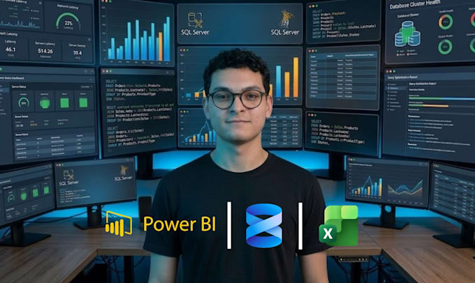 data analysis, power bi dashboards and sql queries