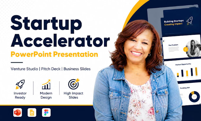startup accelerator powerpoint, venture studio business presentation