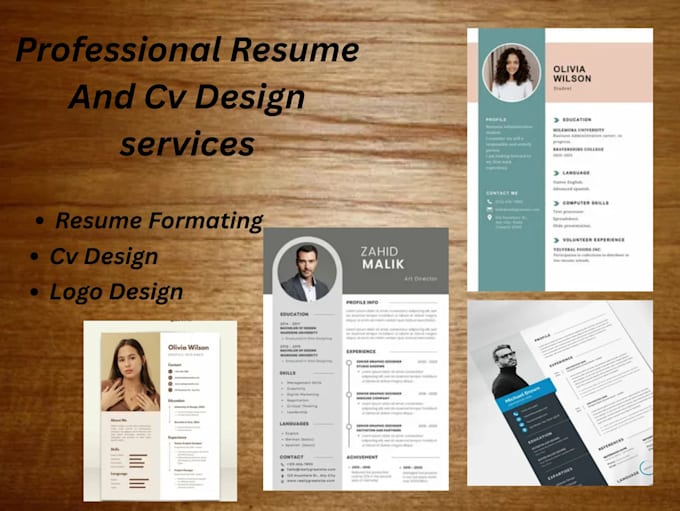 design professional resumes, CV and creative logo