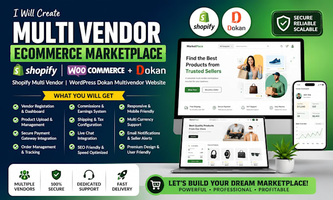 shopify multi vendor ecommerce marketplace wordpress dokan multivendor website
