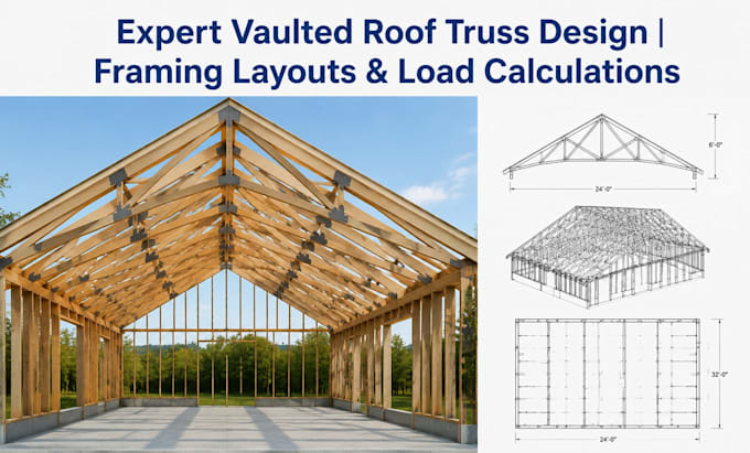 Engineered Truss Design Expert vaulted roof truss design framing layouts and load calculations ...