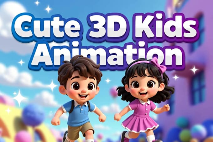 create cute custom 3d kids animation