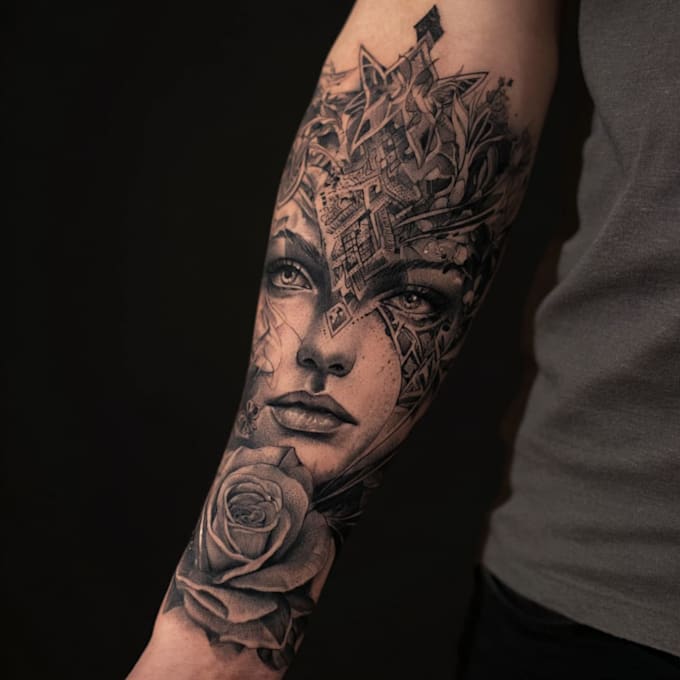 custom an abstract black tattoo design